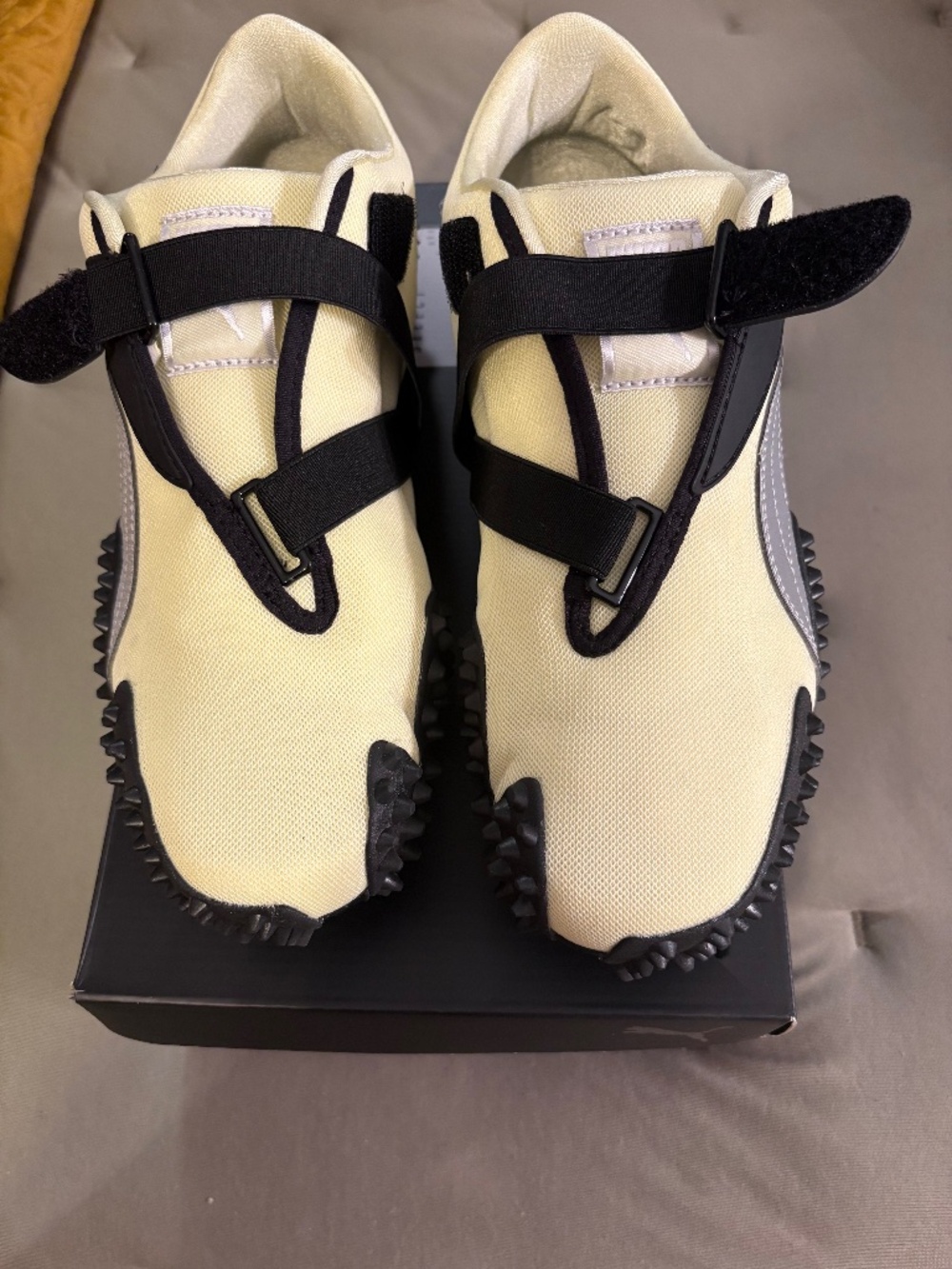 Puma Cream and Black Strap-Detail Women's Sneakers